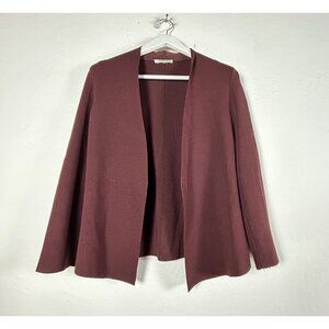 MM.Lafleur Womens Open Front Cardigan XL Burgundy Knit